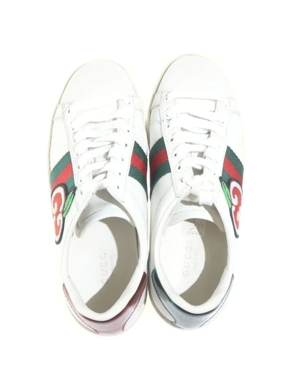 Gucci GG Apple Patch Low Cut Sneakers White